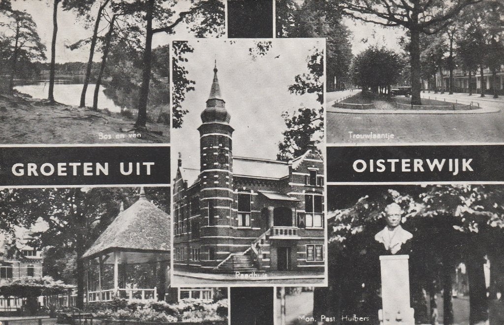 OISTERWIJK Bos Ven Kiosk Gemeentehuis Monument Groeten, Verzenden, 1960 tot 1980, Gelopen, Noord-Brabant