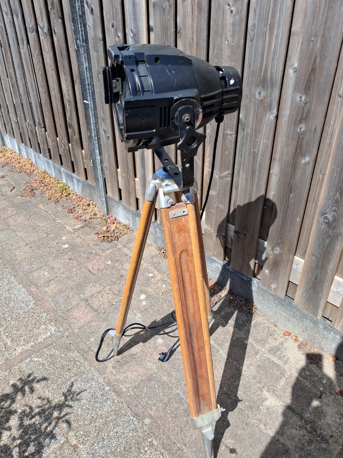 Fargo theaterlamp statief lamp, Gebruikt, Vintage industrieel upcycled, 100 tot 150 cm, E14 (klein)