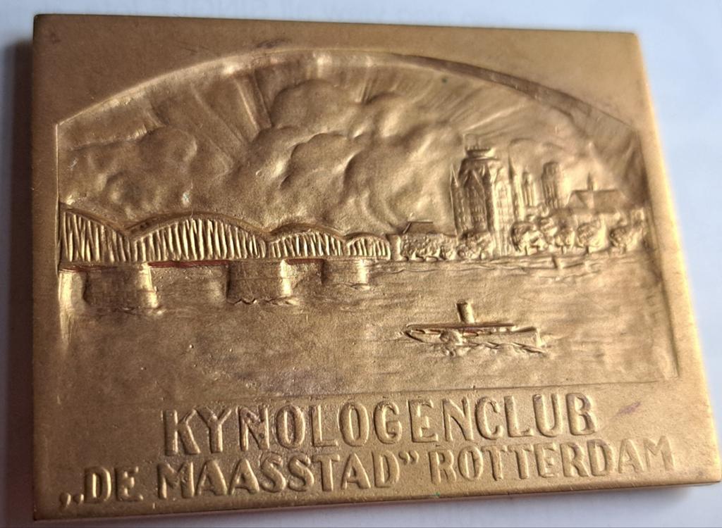 Kynologenclub "de maasstad" rotterdam, Ophalen of Verzenden, Brons, Nederland