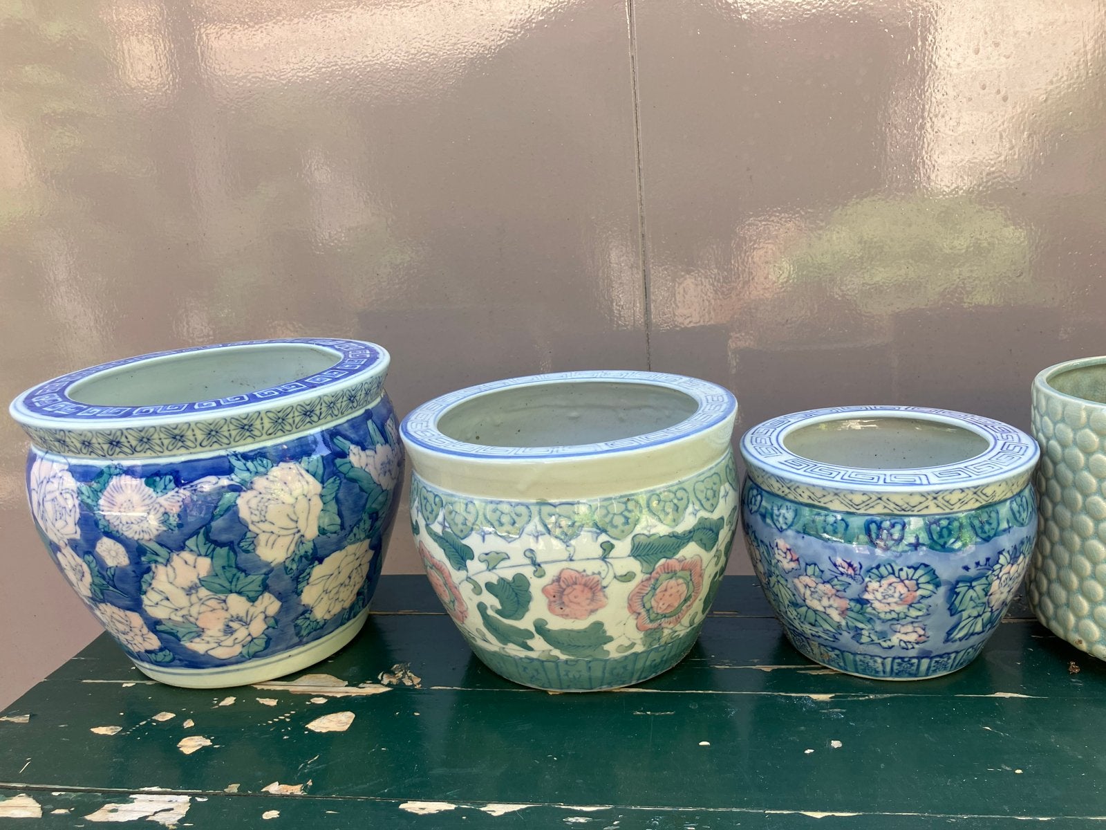 Diverse bloempotten en plantenbakken, Tuin en Terras, Bloempotten, Gebruikt, Rond, Binnen, Minder dan 40 cm