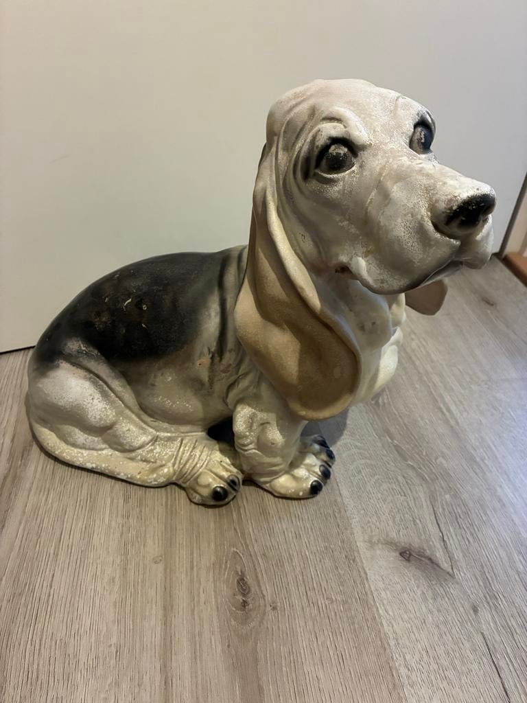 Vintage Basset Hound Beeld  KING, Ophalen, Gebruikt, Dier