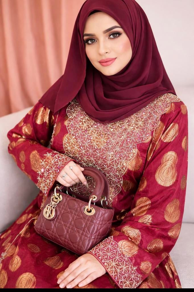 Luxe Abaya / Kaftan ( Mikhwar dubai ), Kleding | Dames, Ophalen of Verzenden, Nieuw, Onder de knie