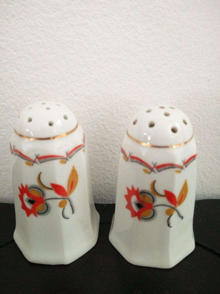 Art Deco porseleinen zout en peper stel, Antiek en Kunst, Ophalen of Verzenden