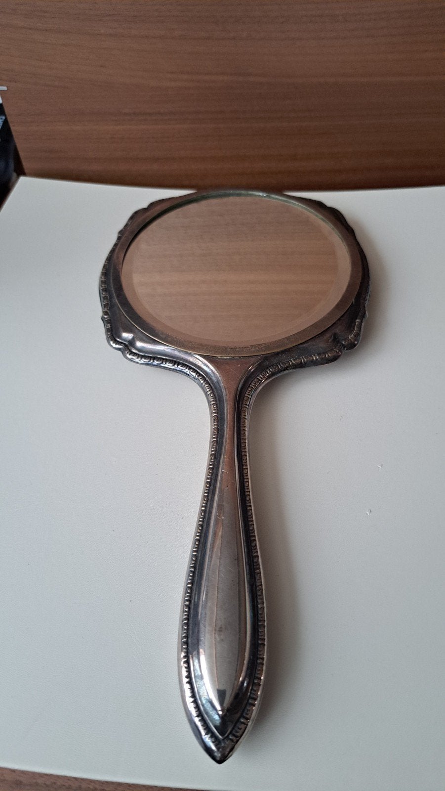Vintage Deense EPNS Handspiegel Art Deco - Gemerkt Denemark, Ophalen of Verzenden