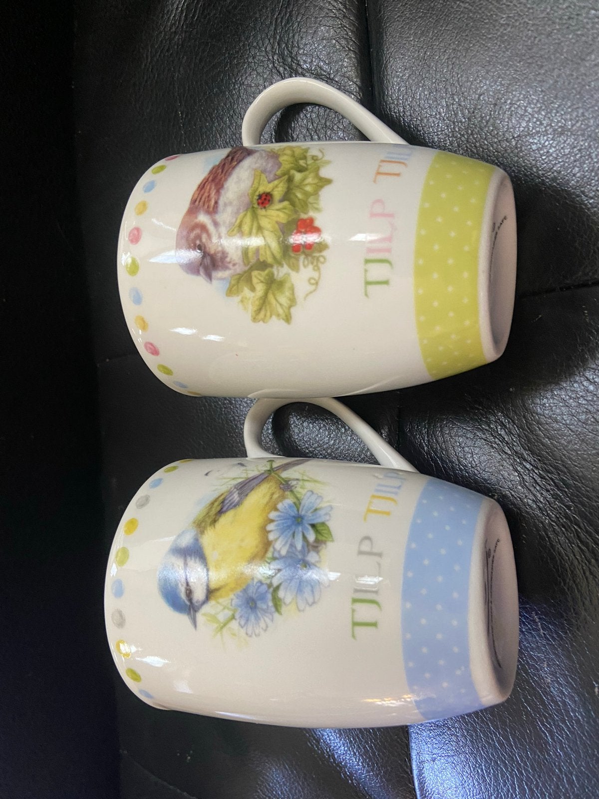 Set van 2 THEO mokken met vogelprint, Overige merken, Keramiek, Zo goed als nieuw, Mok