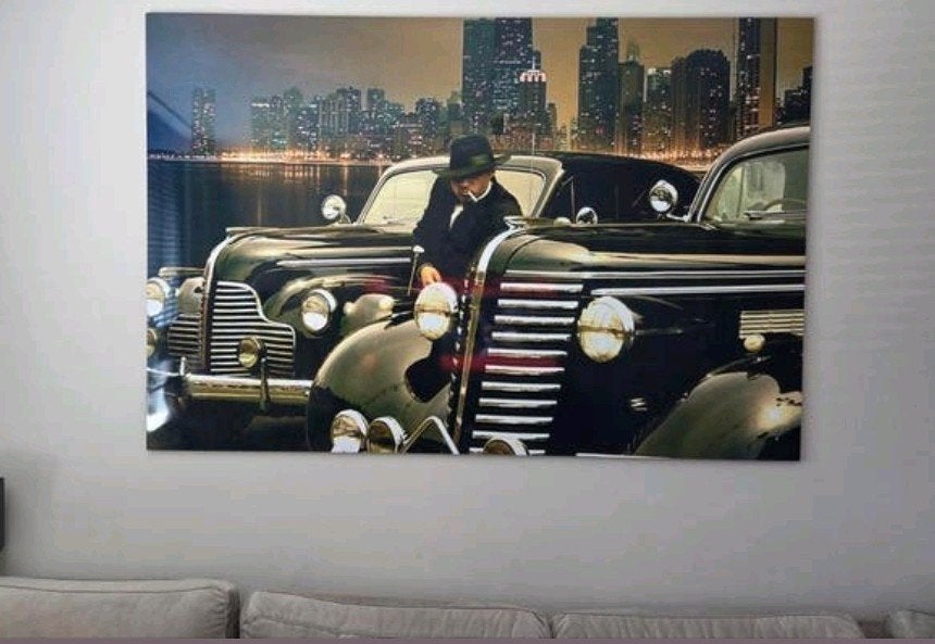 Schilderij maffia aluminium, Ophalen, 125 cm of meer, Zo goed als nieuw, Schilderij