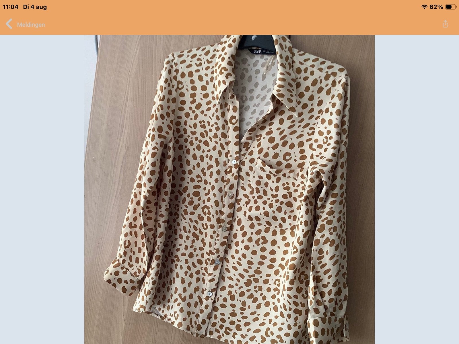 Zara blouse met luipaardprint - Maat 36., Verzenden, Nieuw, Maat 36 (S), Beige