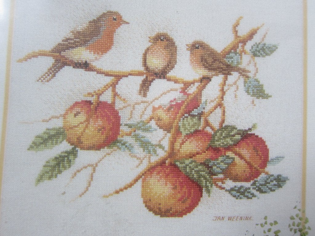 borduurpatroon vogeltjes en appeltak van LANARTE   34301, Ophalen of Verzenden, Zo goed als nieuw, Handborduren, Borduurpakket