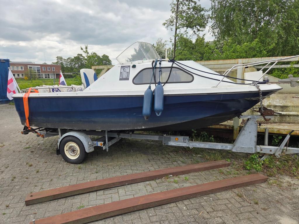 Shetland 535 met Yamaha 15pk, trailer en complete uitrusting, Watersport en Boten, Gebruikt, Kajuitboot, Polyester, Shetland