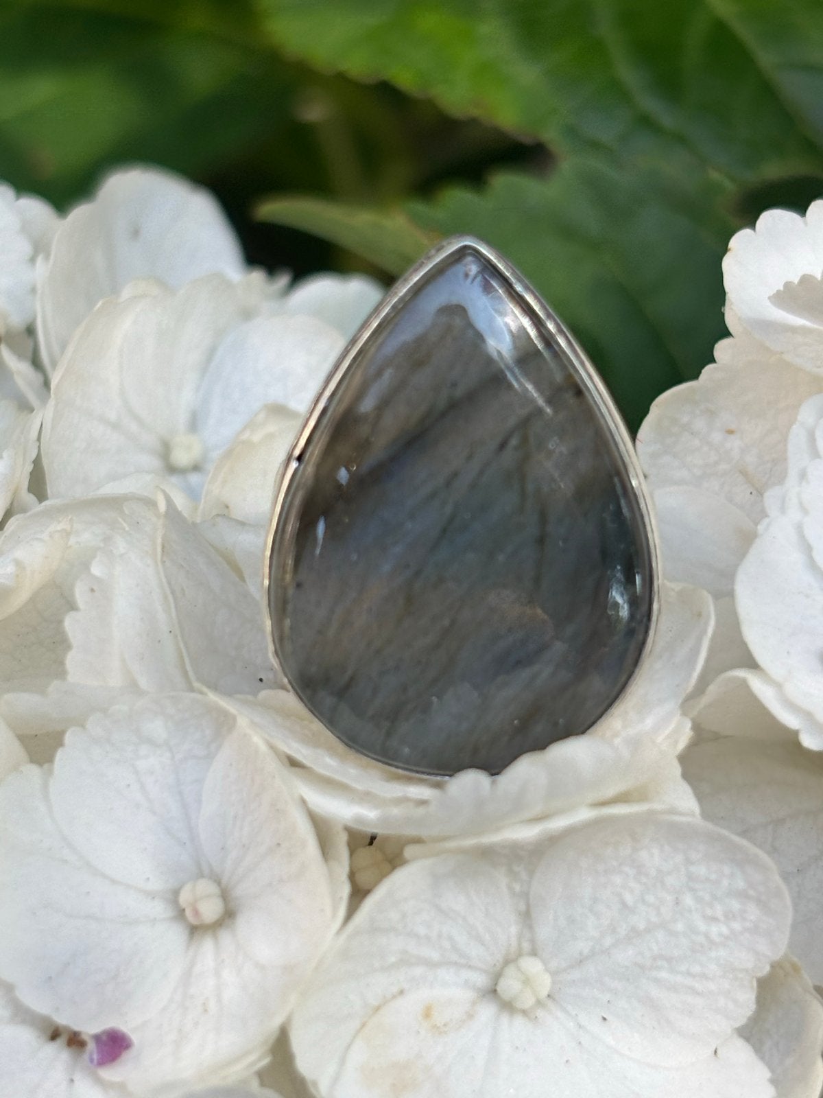 Prachtige Labradoriet Ring Maat 17, Sieraden, Tassen en Uiterlijk, Ringen, Overige kleuren, Nieuw, Ophalen of Verzenden, 17 tot 18