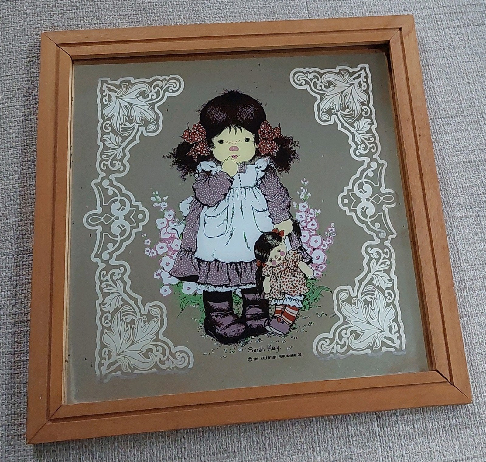 Vintage Sarah Kay spiegel - 35x35cm, Verzamelen, Retro, Ophalen of Verzenden, Huis en Inrichting