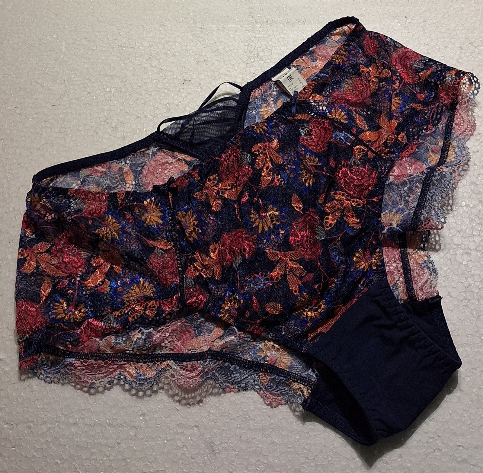 Sexy mooie geborduurde slip transparant maat 42 (L), Verzenden, Meerkleurig, Slip