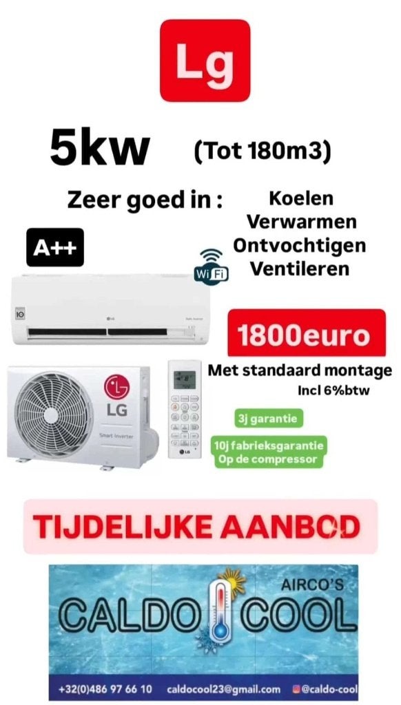 Airco met montage aan de scherpste prijzen van Nederland, Ophalen, Koelen en Ontvochtigen, Timer, Nieuw