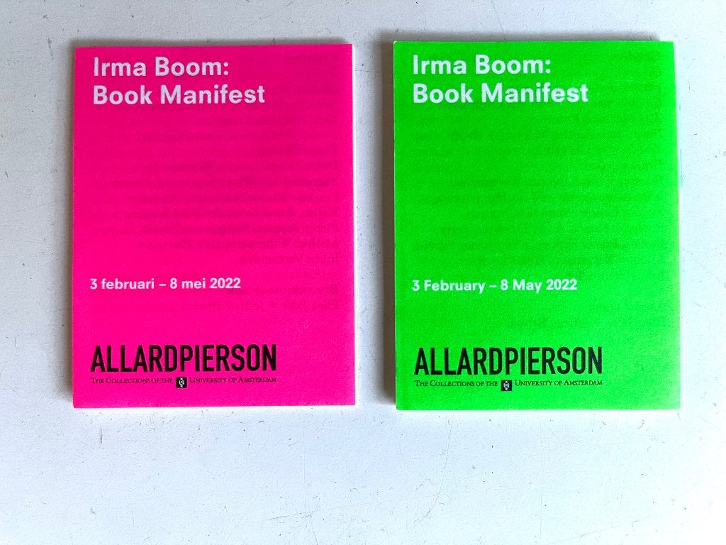 Irma Boom - vouwvel expositie Allard Pierson Museum - 2022, Ontwerp Irma Boom, Ophalen of Verzenden, Zo goed als nieuw, Overige onderwerpen