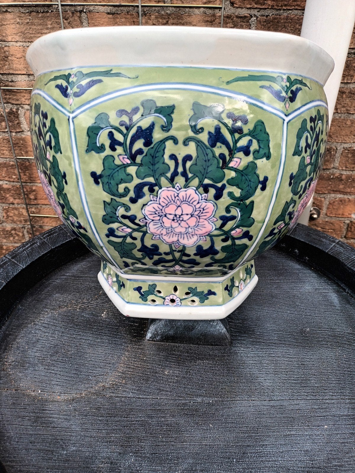 Grote chineze bloempot. 22.50, Tuin en Terras, Ophalen, Zo goed als nieuw, Rond, Aardewerk