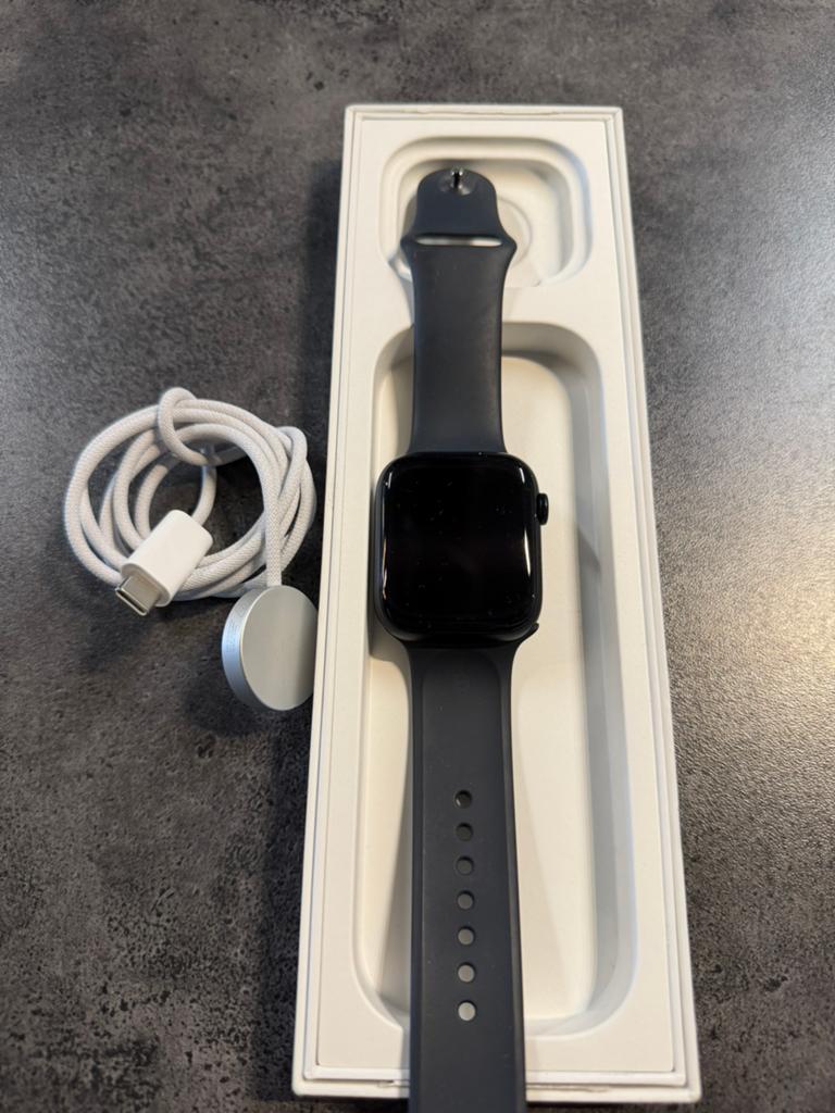 Apple Watch Series 9 GPS + Cellular 45mm - Midnight - Nieuw!, Zwart, IOS, Nieuw, Ophalen of Verzenden