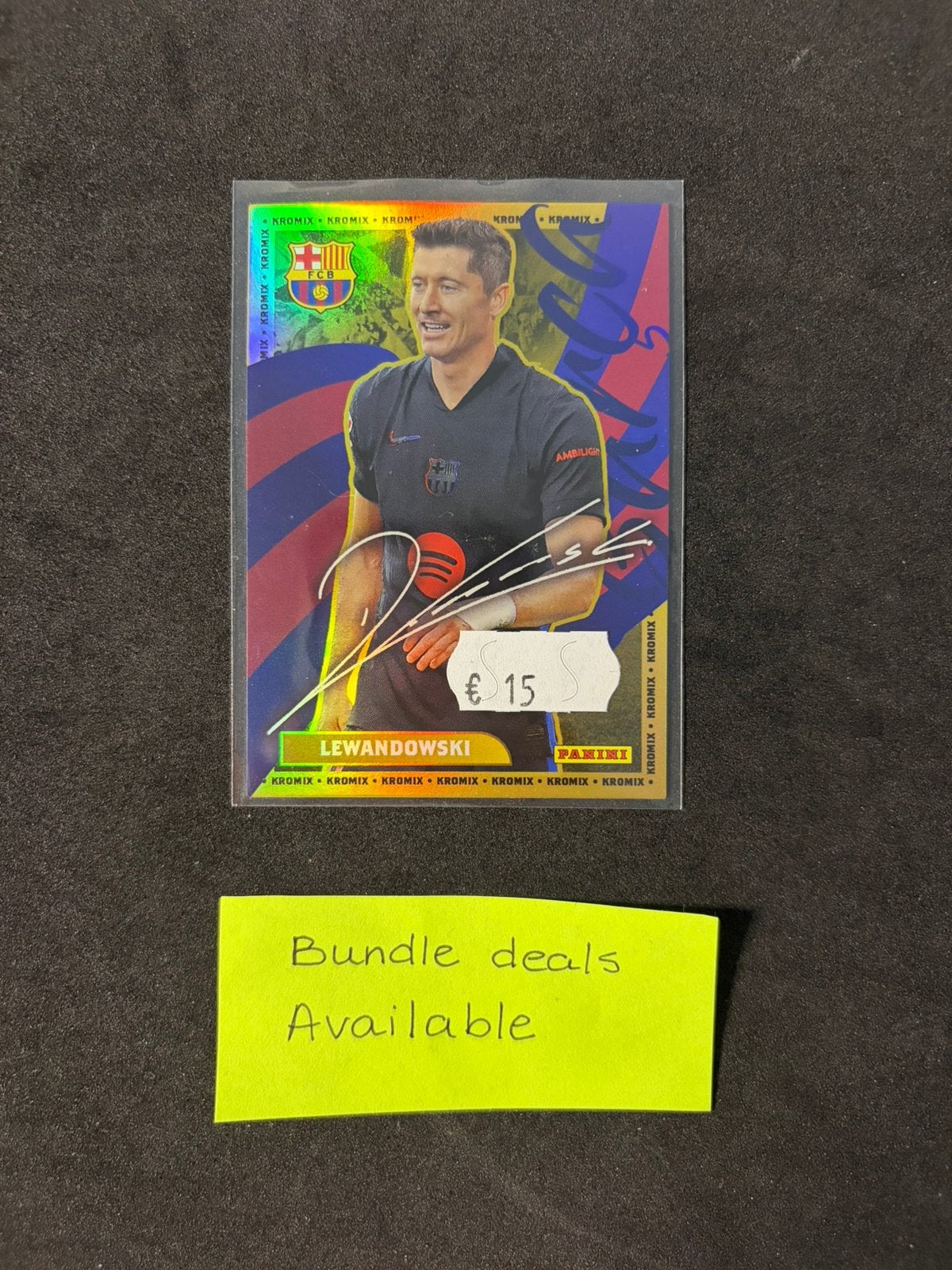 Panini club Barcelona - robert Lewandowski autograph card, Ophalen of Verzenden, Zo goed als nieuw, Buitenlandse clubs, Poster, Plaatje of Sticker