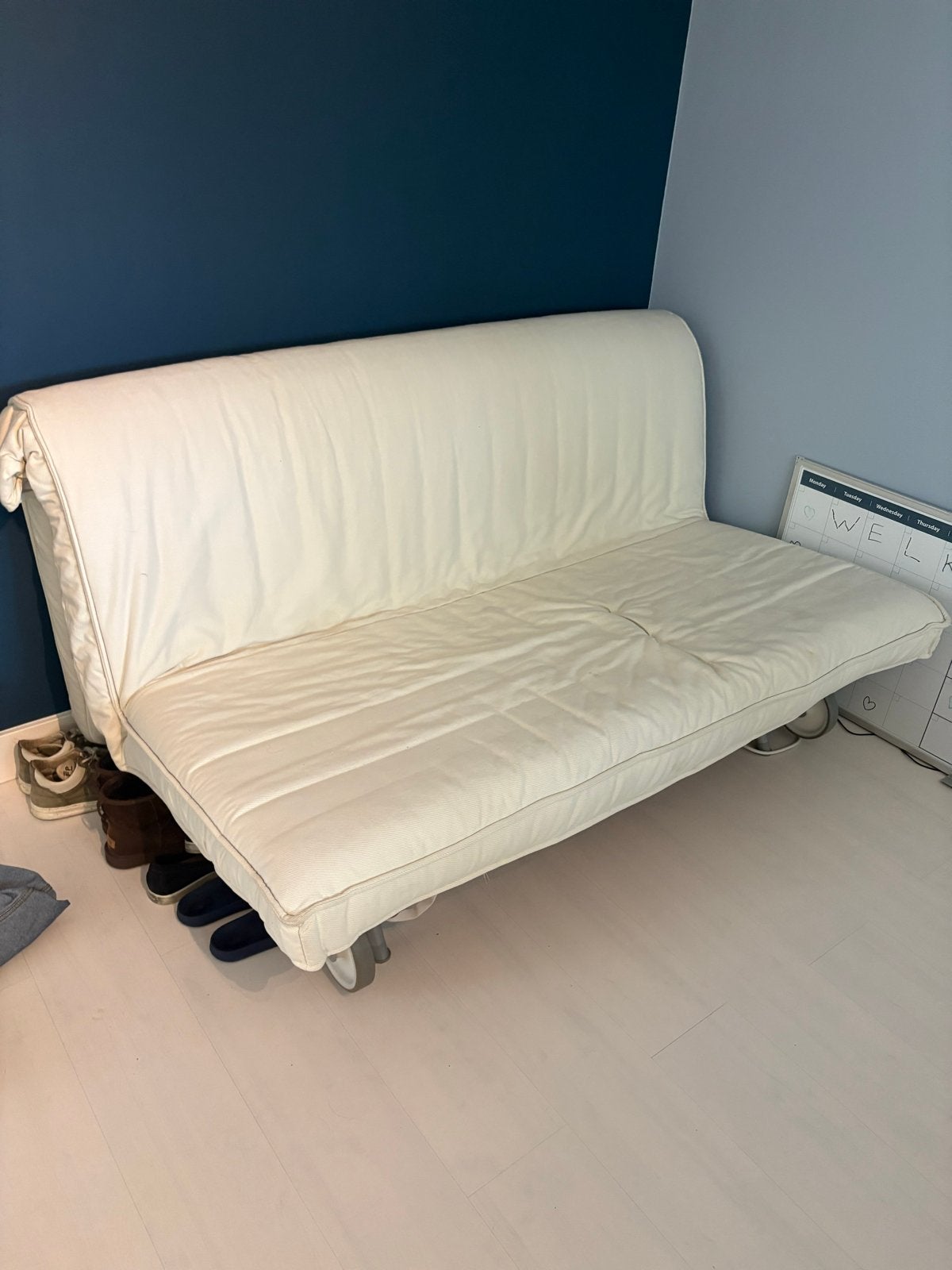 IKEA slaapbank - Crème, Ophalen, Gebruikt, Tweepersoons, 140 cm