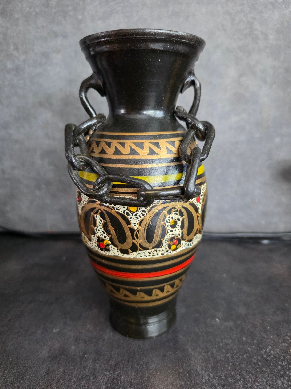 handgeschilderde griekse amfora /vaas met kettingdetails, Ophalen of Verzenden