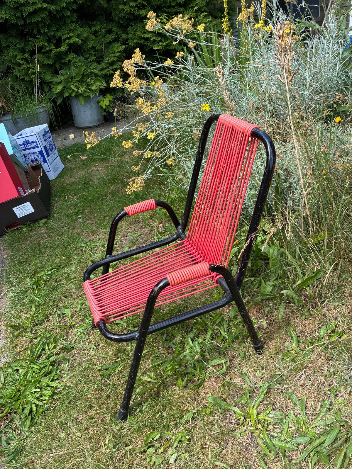 Vintage kinder draadstoel jaren 50/60, Kunststof, Gebruikt, Ophalen of Verzenden, Eén