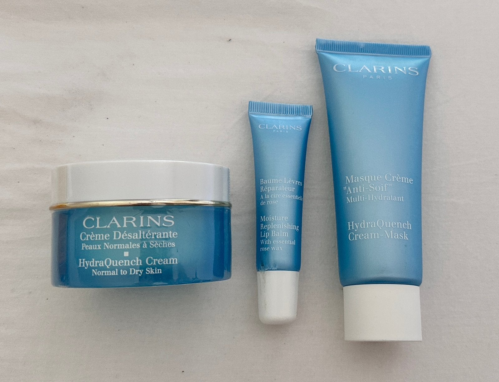 Nieuwe set hydraterende verzorging van Clarins, Ophalen of Verzenden, Nieuw, Gehele gezicht, Verzorging