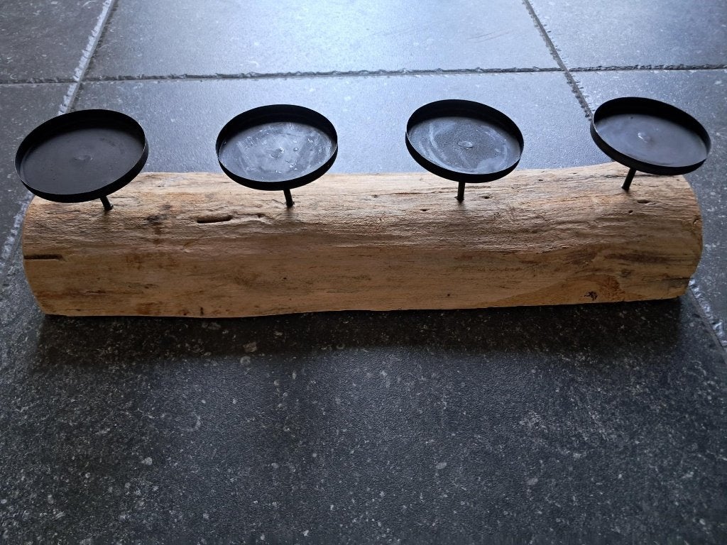 boomstam Kaarsenstandaard, boomstam, Ophalen of Verzenden, Zo goed als nieuw, Hout, Minder dan 25 cm