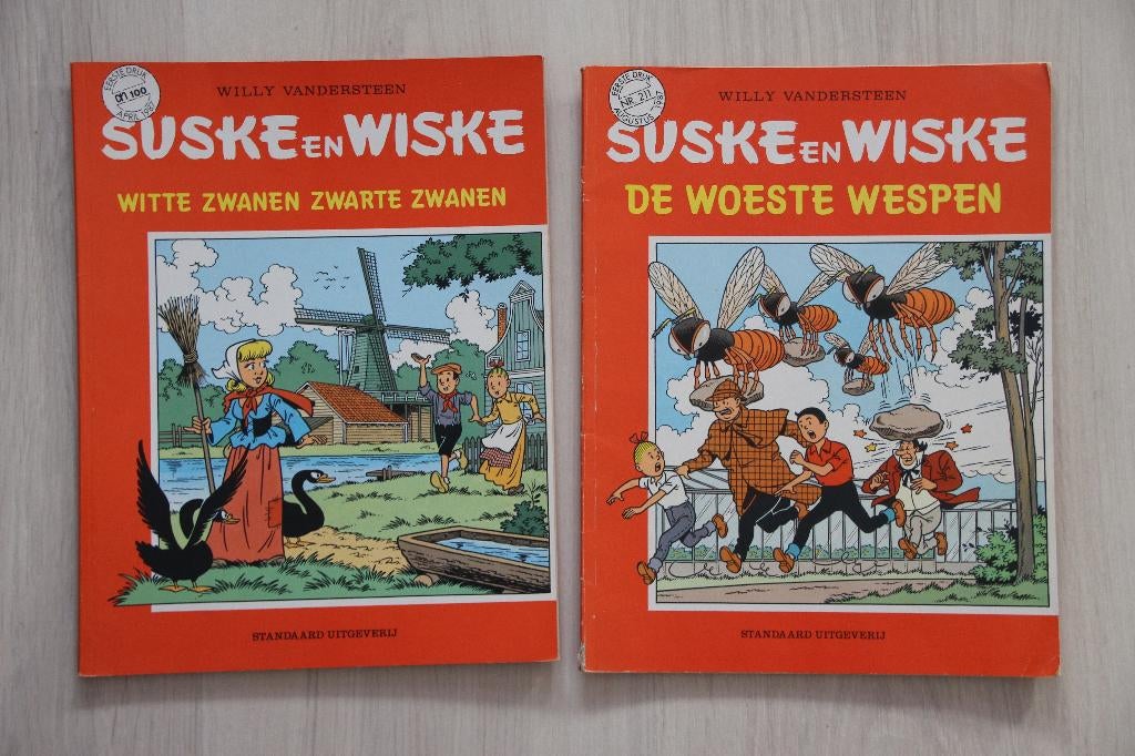 Suske & Wiske - Witte Zwanen, Zwarte.. / Woeste Wespen 1e dr, Boeken, Stripboeken, Gelezen, Willy Vandersteen, Ophalen of Verzenden