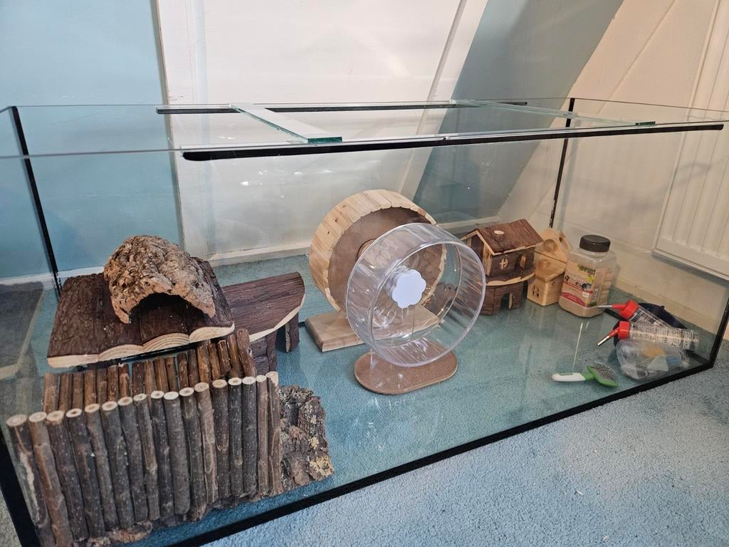 Hamster benodigdheden, terrarium/aquarium bak., Ophalen, Gebruikt, Overige typen