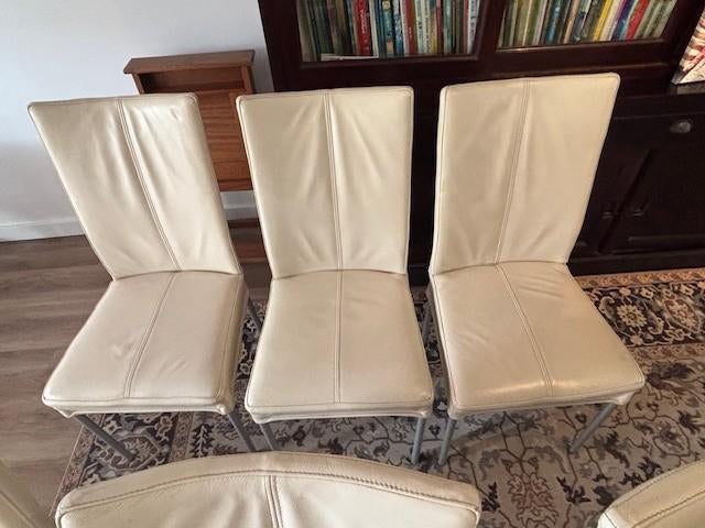 Eetkamer stoelen, Huis en Inrichting, Stoelen, Ophalen, Gebruikt, Overige kleuren, Leer
