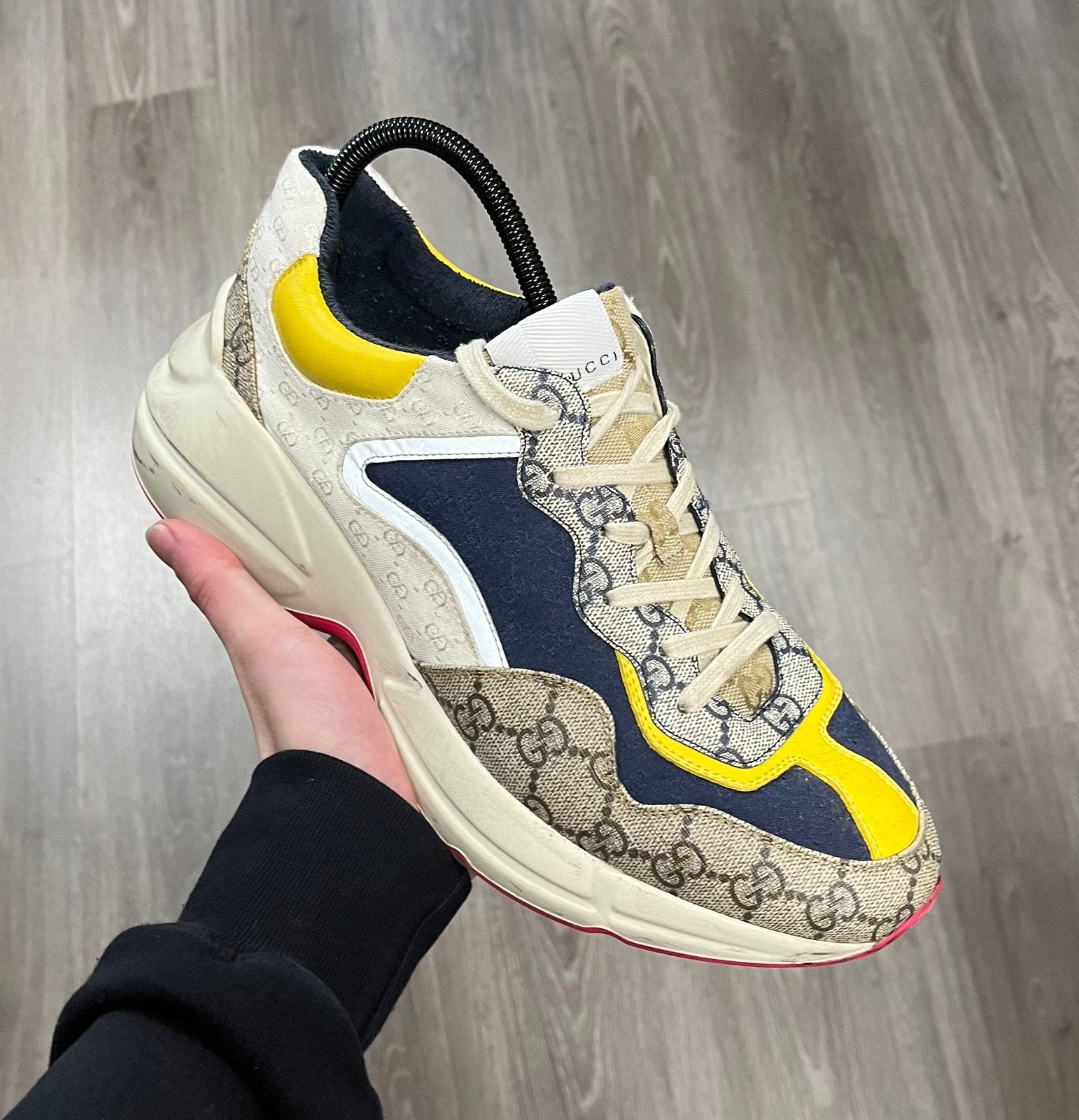 Gucci Rhyton sneakers GG - Maat 42, Wit, Ophalen of Verzenden, Sneakers of Gympen, Zo goed als nieuw