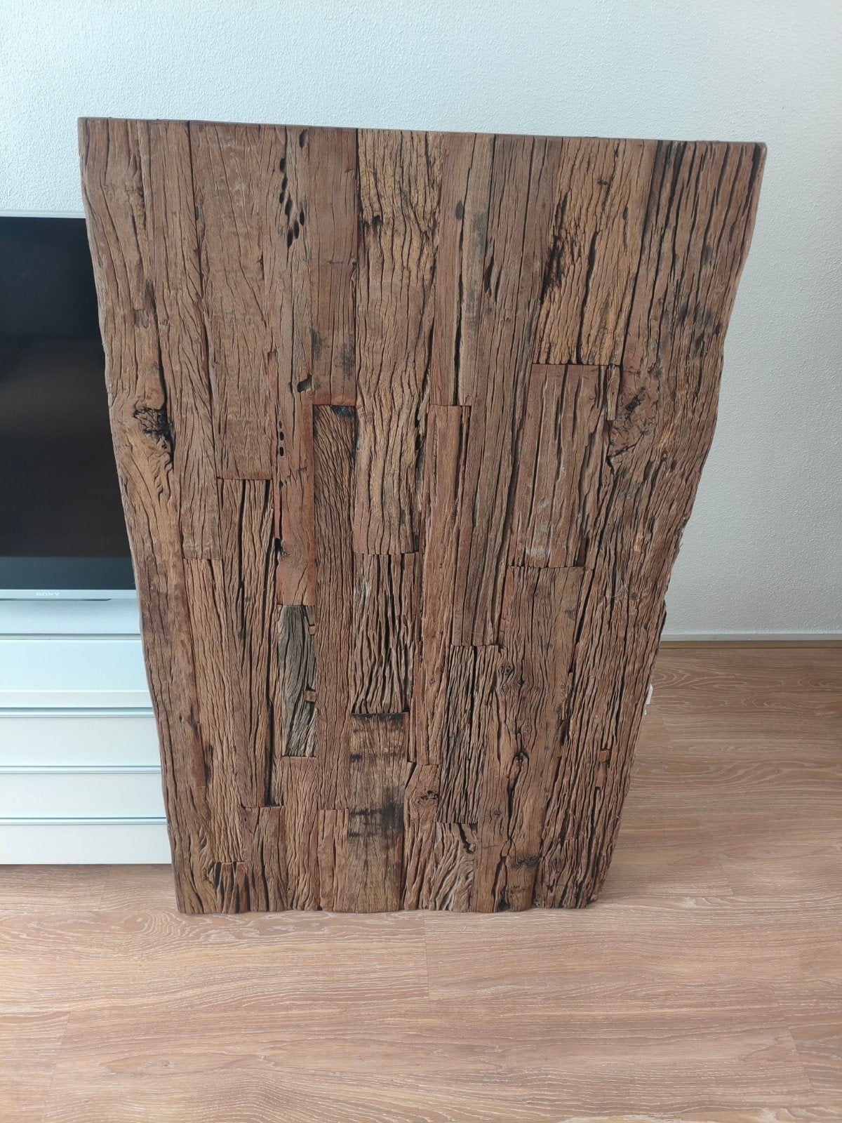 zwaar massief hardhouten tafelblad, Ophalen, Zo goed als nieuw, Rechthoekig, 50 tot 100 cm