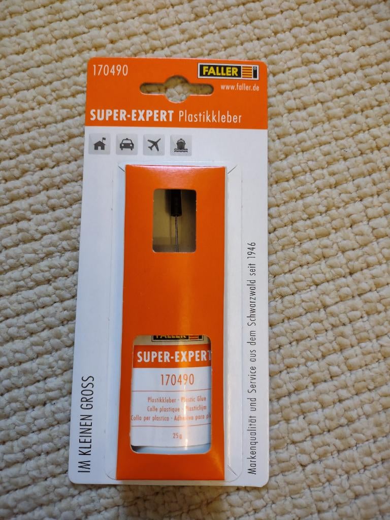 Faller 170490 Super-Expert Plasticlijm, 25 gr., nieuw in OVP, Overige merken, Gelijkstroom of Wisselstroom, Overige typen, Nieuw