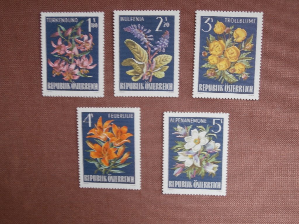 OOSTENRIJK 1966; serie ALPENBLOEMEN, Verzenden, Postfris