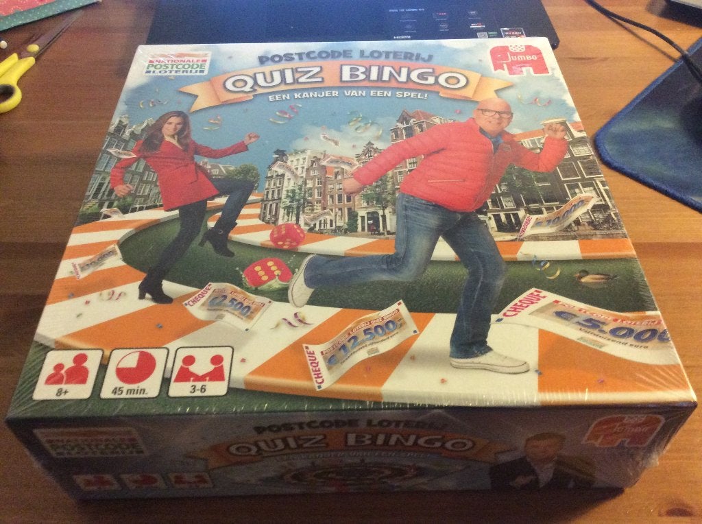 Postcode Loterij Quiz Bingo Bordspel. Nieuw in folie, Vijf spelers of meer, Ophalen of Verzenden, Nieuw