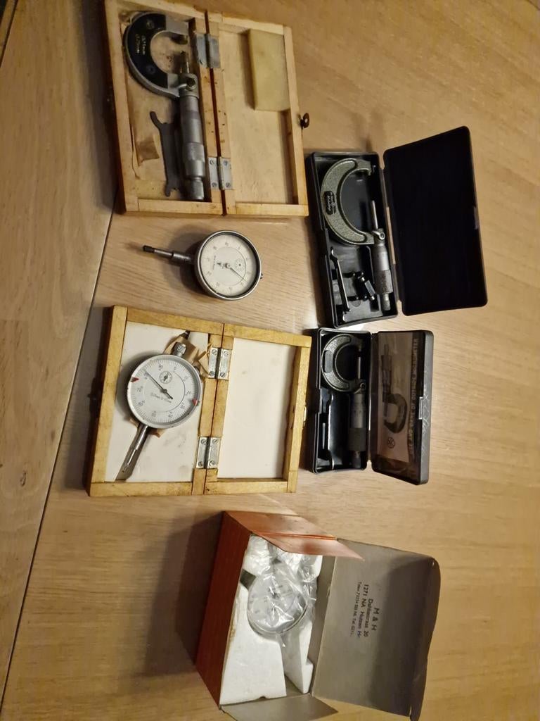 Micrometers en Meetklokken Set, Doe-het-zelf en Verbouw, Meetapparatuur, Gebruikt, Overige meters, Ophalen of Verzenden