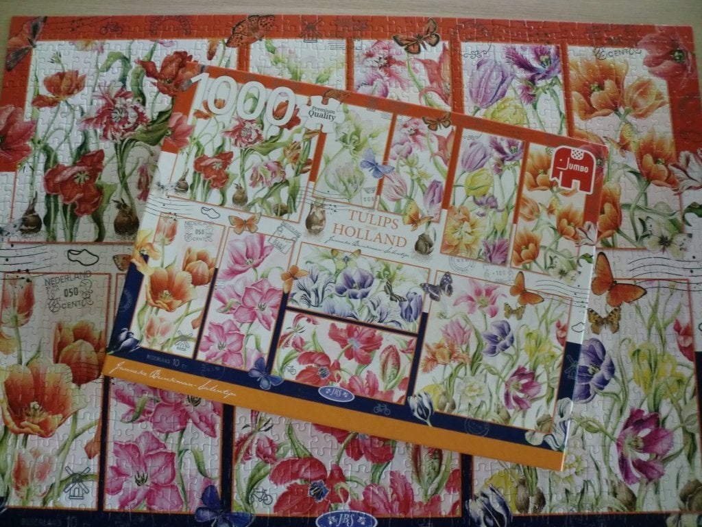 Puzzel Tulips from Holland, Janneke Brinkman - Salentijn, Ophalen of Verzenden, Minder dan 500 stukjes, Zo goed als nieuw, Legpuzzel