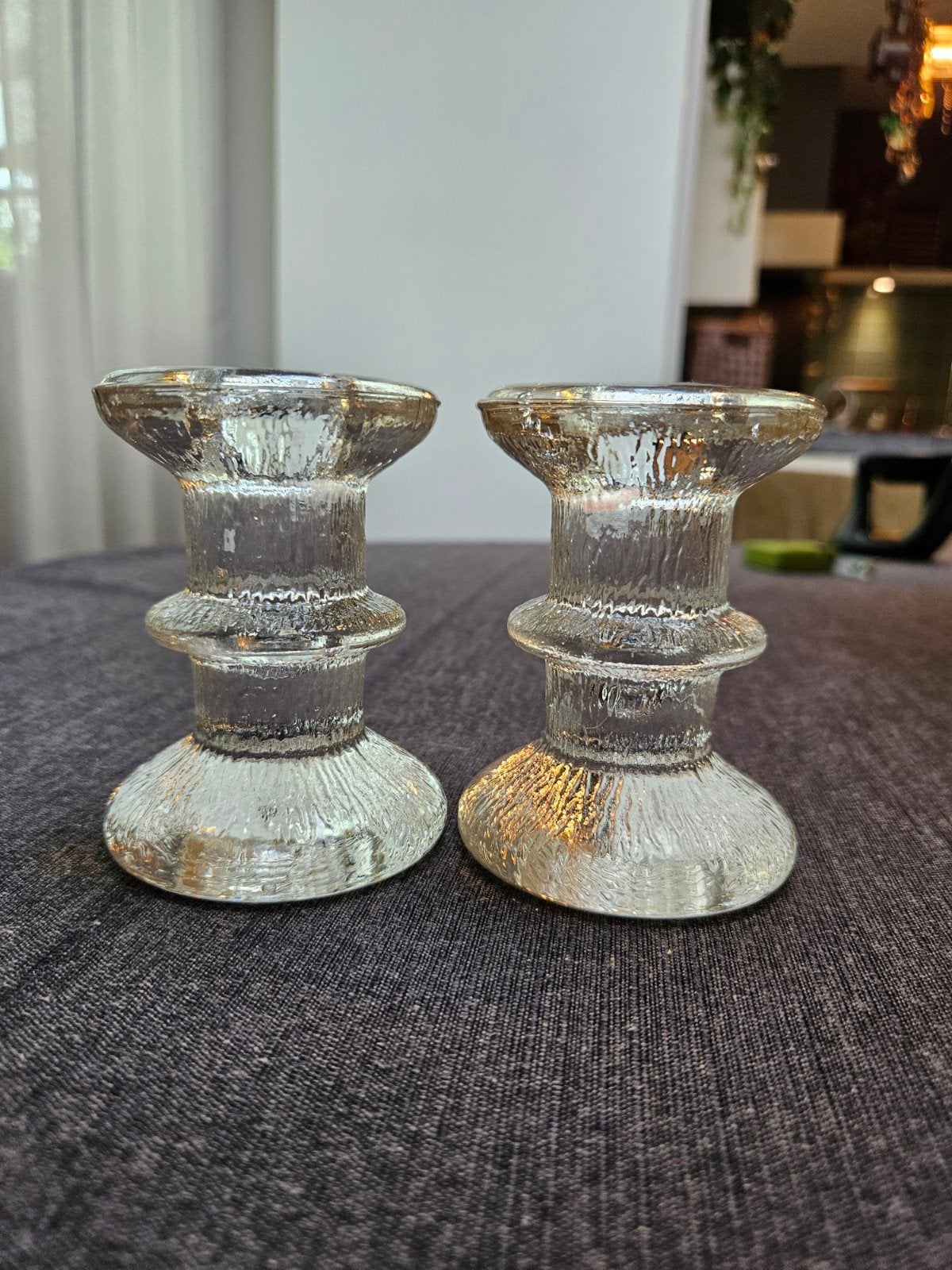 Twee glazen kandelaars - Iittala Festivo stijl, Ophalen of Verzenden, Kandelaar, Iittala, Glas