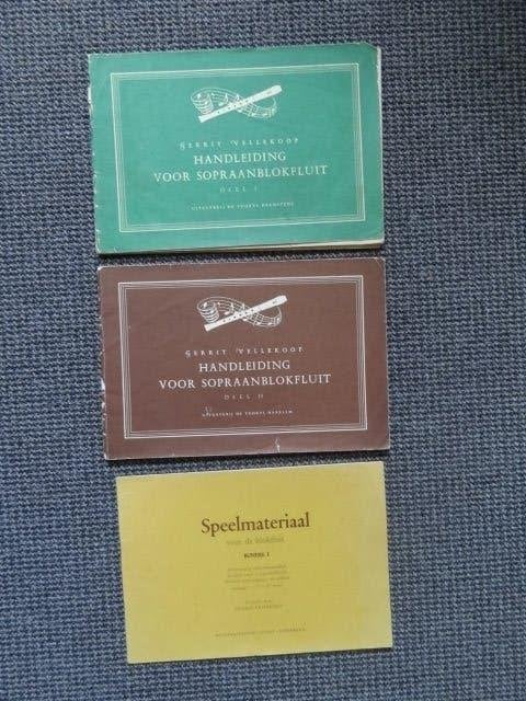 Handleiding sopraan blokfluit, deel 1 en 2 en speelmateriaal, Gebruikt, Verzenden, Overige genres, Les of Cursus