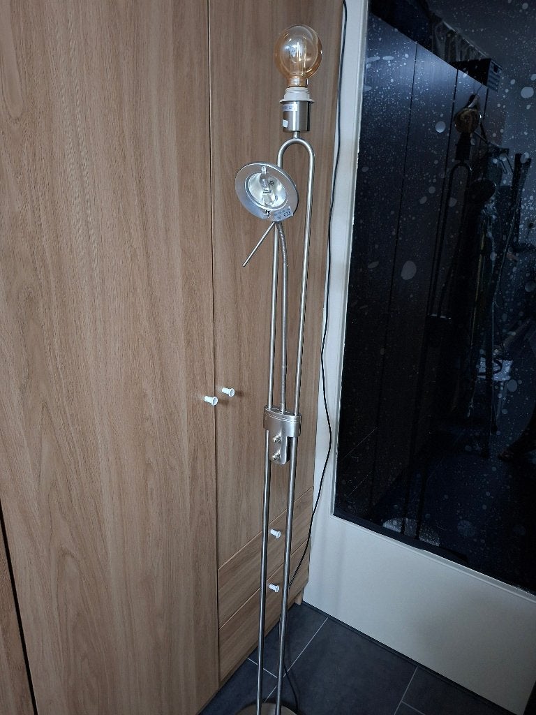 Staande lamp 2 afzonderlijke lampen, Huis en Inrichting, Lampen | Vloerlampen, Ophalen, Zo goed als nieuw, Metaal, 150 tot 200 cm