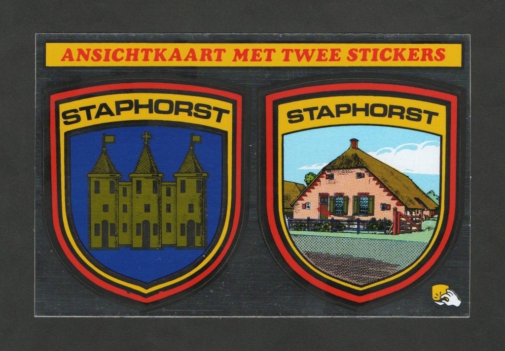 Vinyl Sticker Staphorst Boerderij Wapenschild Staphorst., Ophalen of Verzenden, Zo goed als nieuw