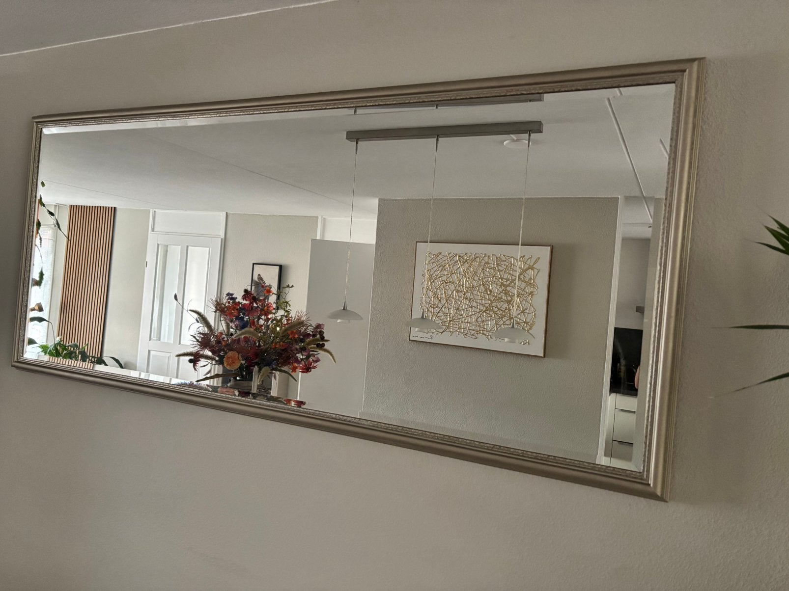 Grote wandspiegel, Huis en Inrichting, Ophalen, 200 cm of meer, Zo goed als nieuw, 75 tot 100 cm