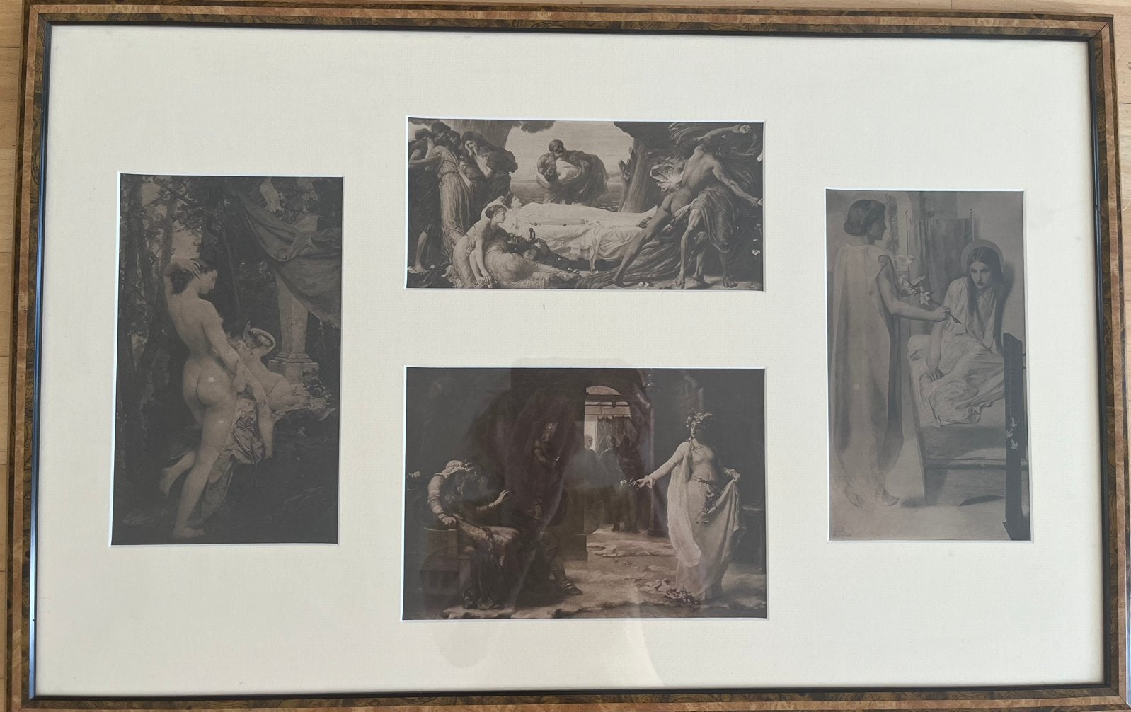 Brocante lijst met foto's prerafaëlieten, Ophalen of Verzenden