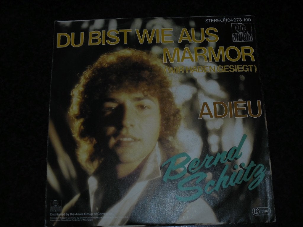 BERND SCHÜTZ - Du bist wie aus Marm, Overige genres, 7 inch, Single, Ophalen of Verzenden