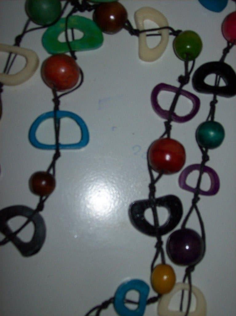 Ketting Zwart koord Fraai Meerkleur Steen Kraal lang model, Overige kleuren, Nieuw, Ophalen of Verzenden, Steen of Mineraal