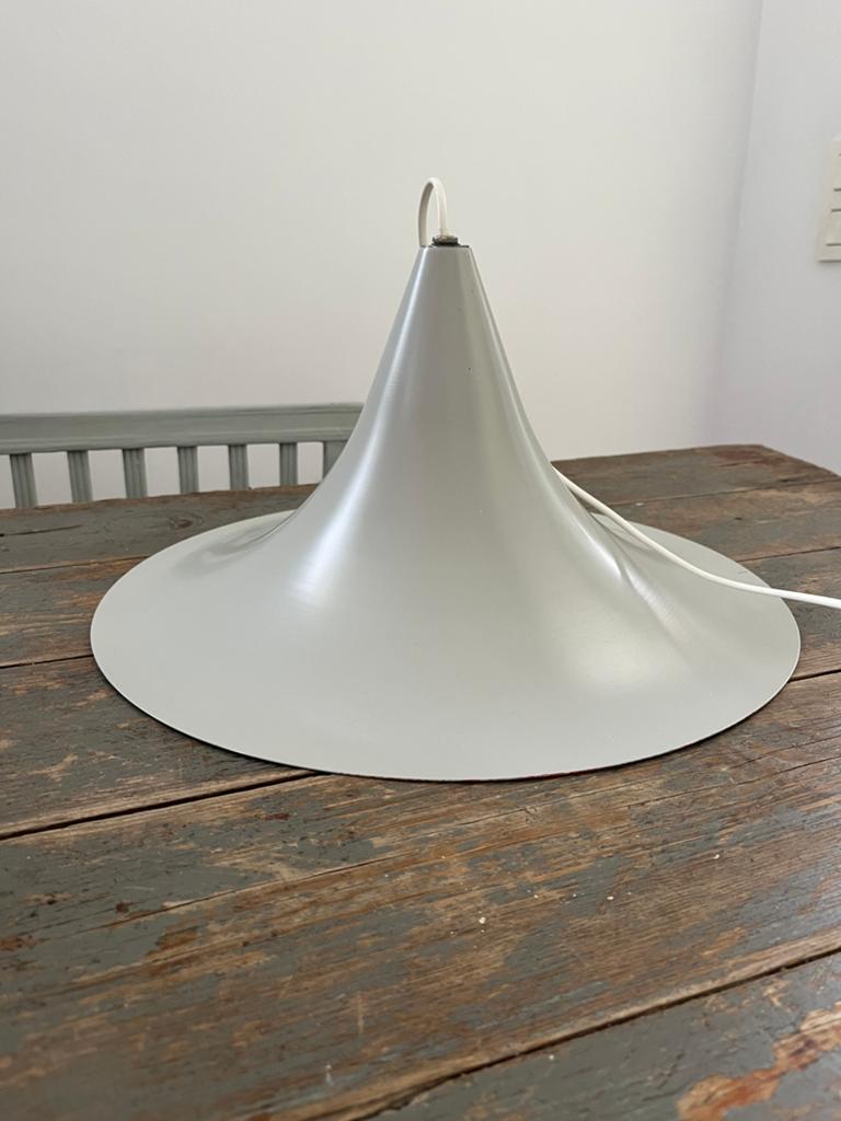 ORIGINELE VINTAGE LAMP HANGLAMP HEKSENHOED LICHTGRIJS, Ophalen of Verzenden, Zo goed als nieuw