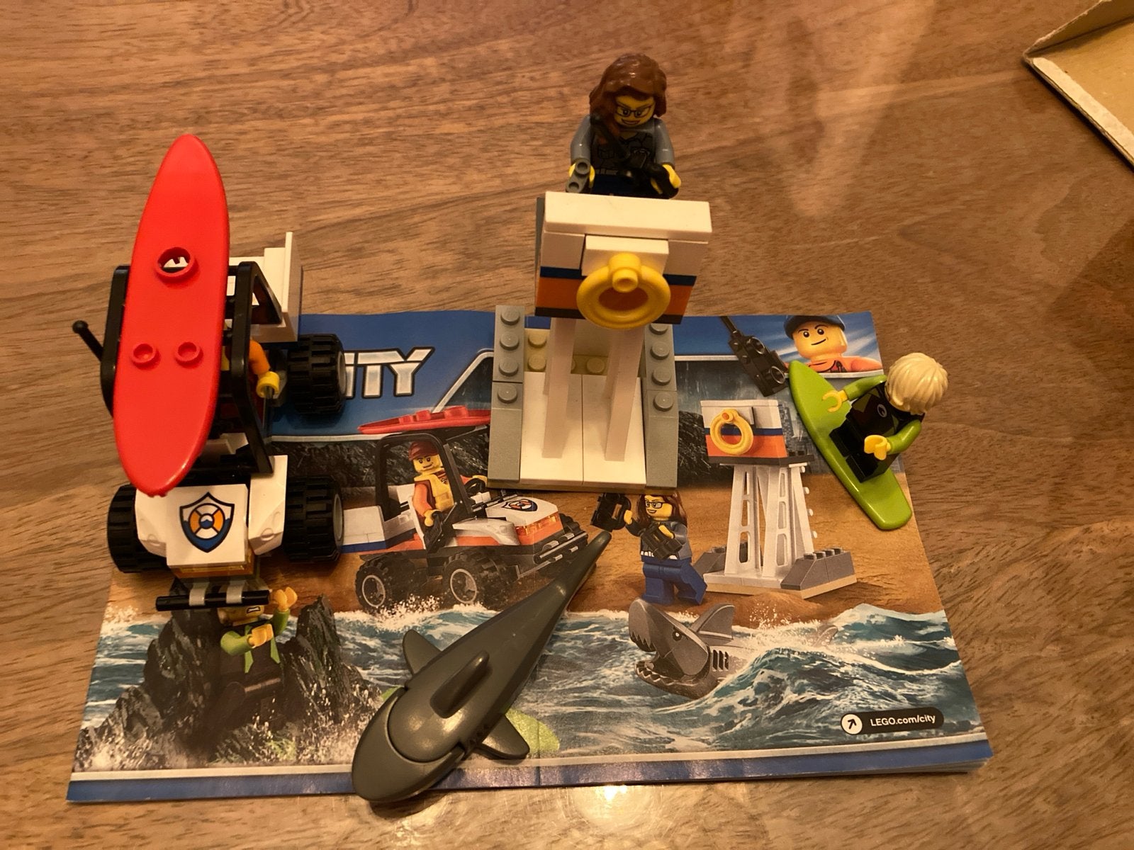 Lego City Strandwacht Set - Compleet met Figuren en Haai, City, Lego, Ophalen of Verzenden, Zo goed als nieuw
