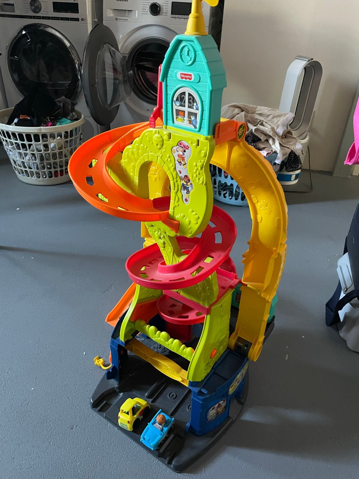Fisher-Price Little People zit en sta Wheelies Racebaan, Ophalen, Gebruikt