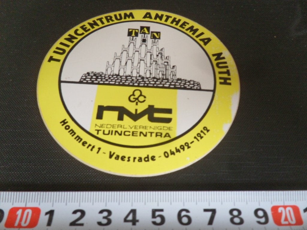 sticker vaesrade TUINCENTRUM ANTHEMIA NUTH, Ophalen of Verzenden, Zo goed als nieuw