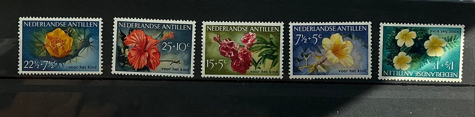 Te koop ned Antillen nr 248/252 ongebruikt uit 1955, Postzegels en Munten, Ophalen of Verzenden, Postfris