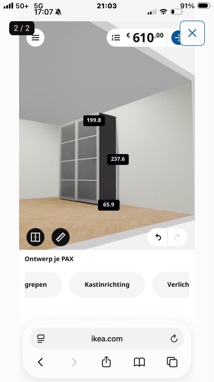 IKEA PAX Kledingkast met schuifdeuren (donkerbruin), Huis en Inrichting, Kasten | Kledingkasten, Ophalen, Met plank(en), Gebruikt